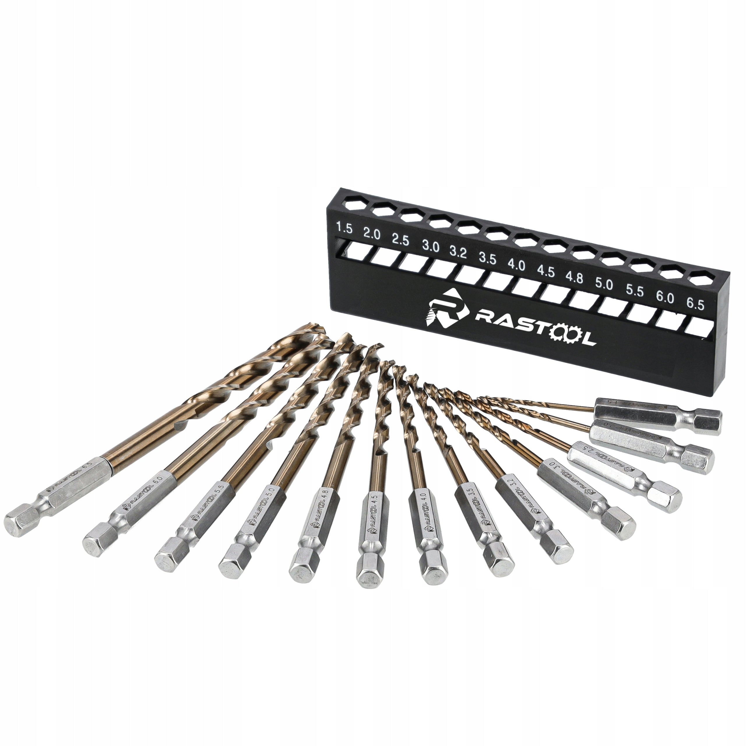 DRILL BIT SET FOR SCREWDRIVER HSS COBALT 5% HEX BIT METAL INOX 13PCS PRO Brand Rastool