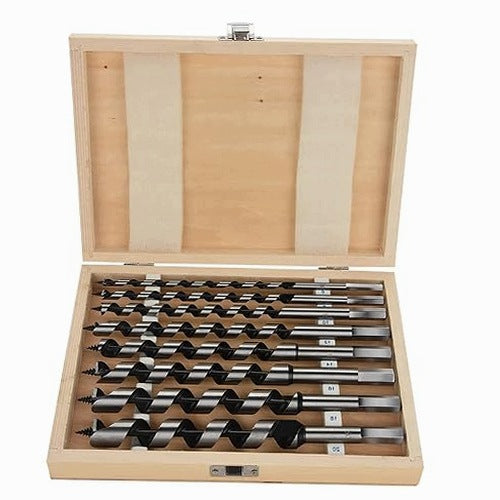 DRILL BITS SET OF 8 CARBON STEEL WOODEN HOUSING FOR DIYER
