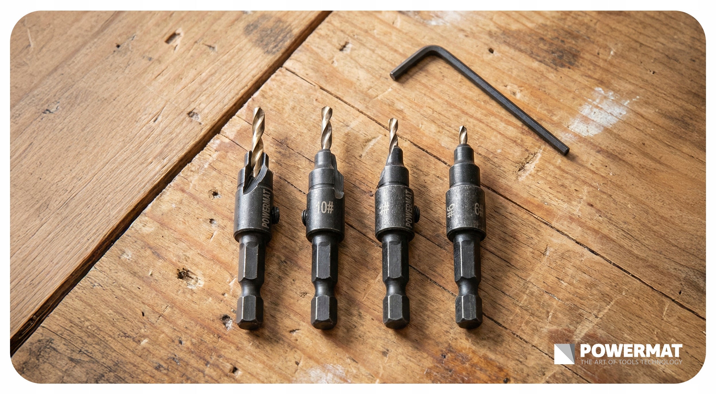 DRILL BITS WITH CORNICE DREDGE 4 PCS HSS BEVEL FOR PLYWOOD WOOD MDF PVC Brand Powermat