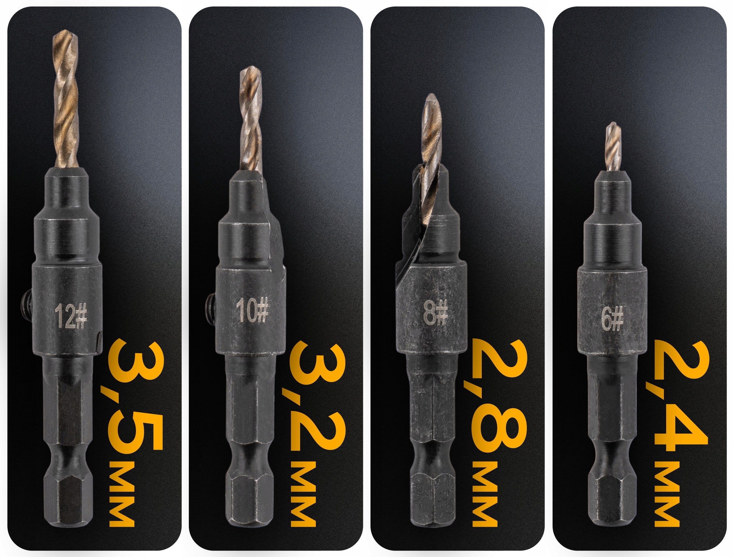 DRILL BITS WITH CORNICE DREDGE 4 PCS HSS BEVEL FOR PLYWOOD WOOD MDF PVC Drill bit type drill bit set