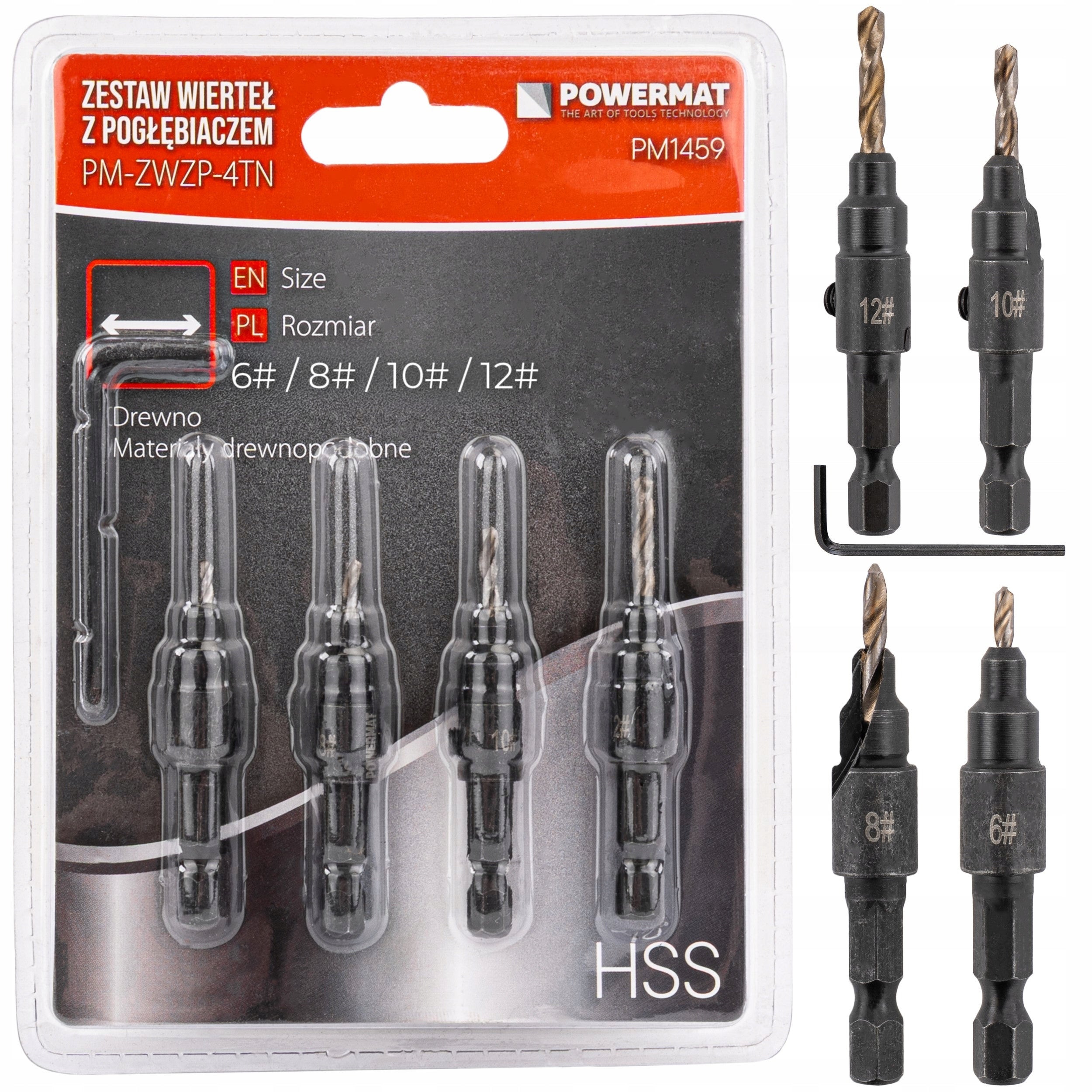 DRILL BITS WITH CORNICE DREDGE 4 PCS HSS BEVEL FOR PLYWOOD WOOD MDF PVC