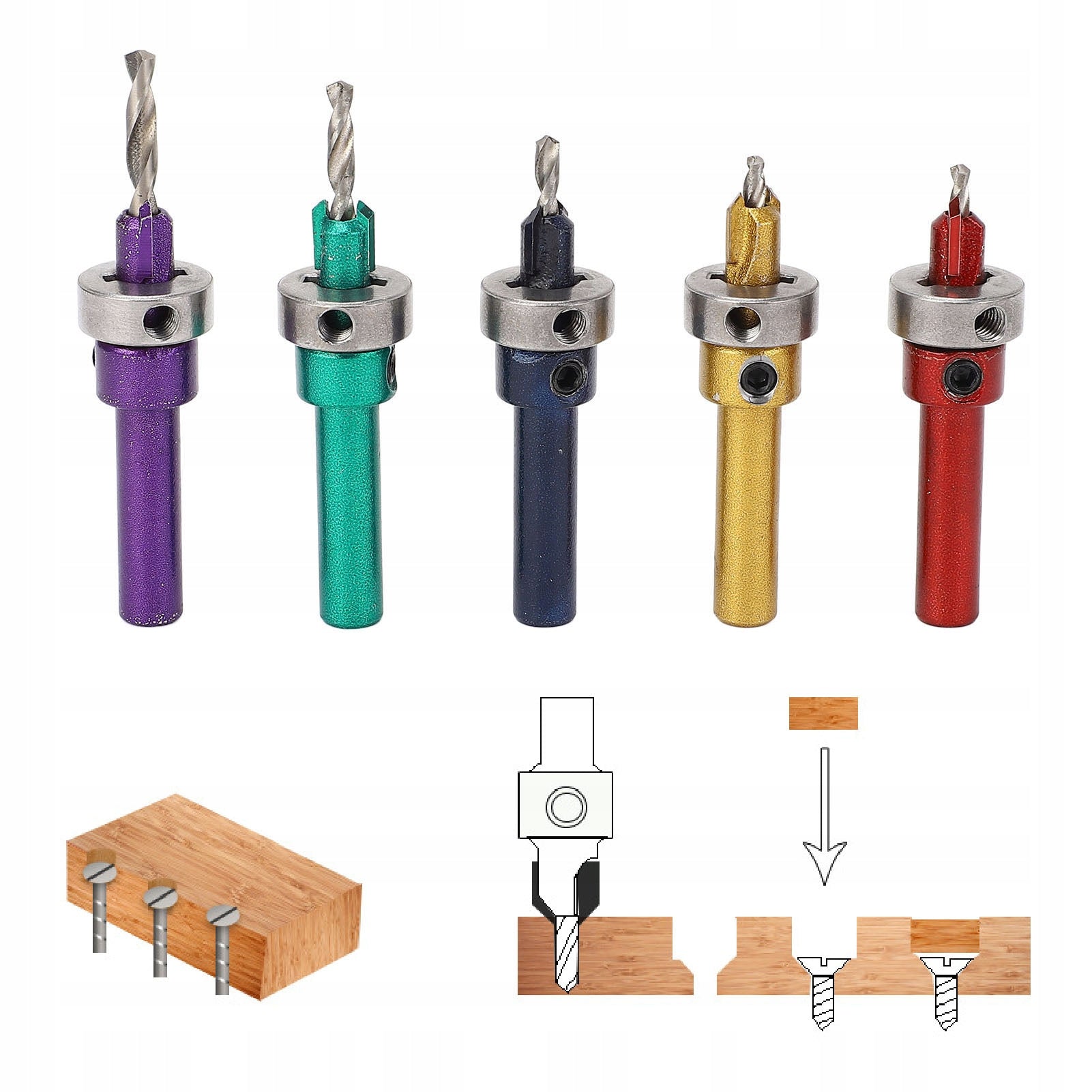 DRILL BITS WITH WOOD BEVEL DREDGE CORNICE SET Mounting type hexagonal
