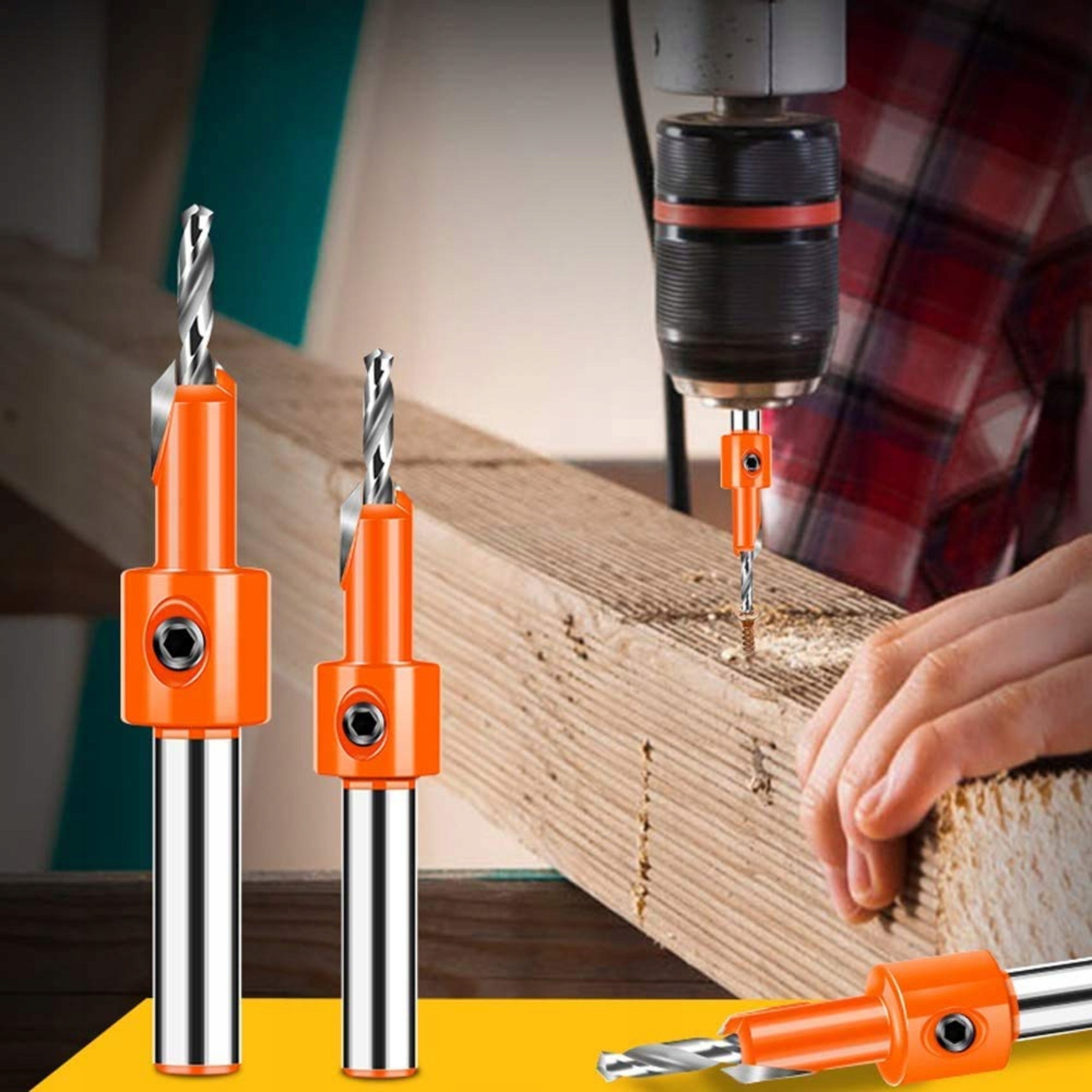 DRILL BITS WITH WOOD BEVEL DREDGE CORNICE SET OF 5PCS Packaging status original