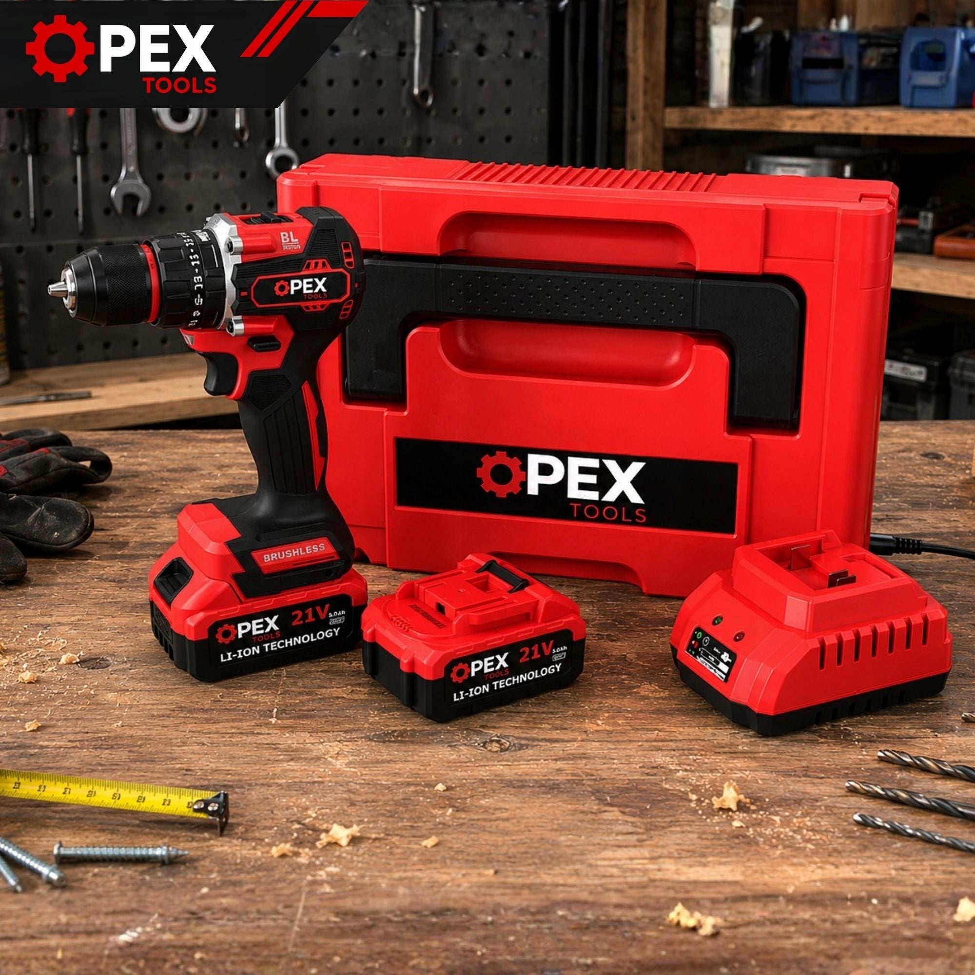DRILL CORDLESS IMPACT DRIVER BRUSHLESS 2x BATTERY PRO Voltage (V) 21 V