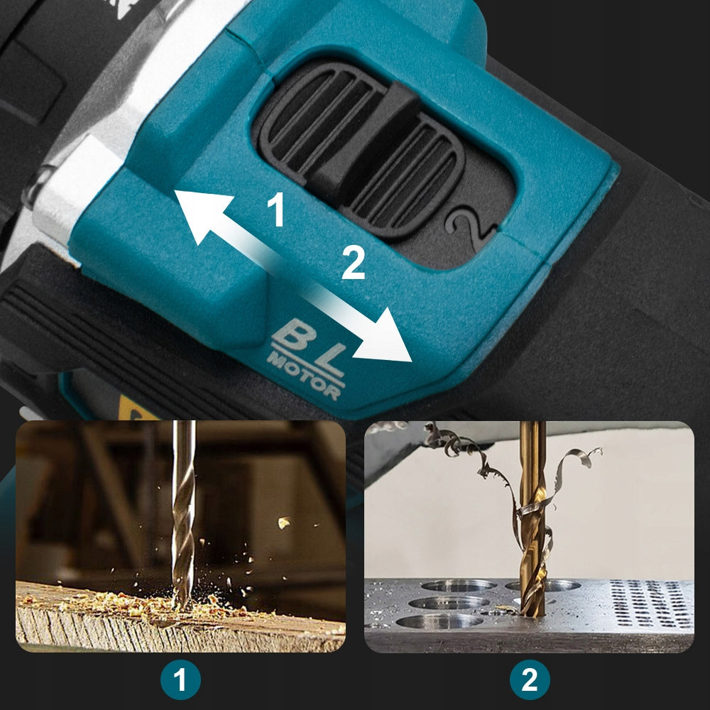 DRILL CORDLESS IMPACT DRIVER BRUSHLESS POWERFUL SCREWDRIVER SET SUITCASE Brand Gisam