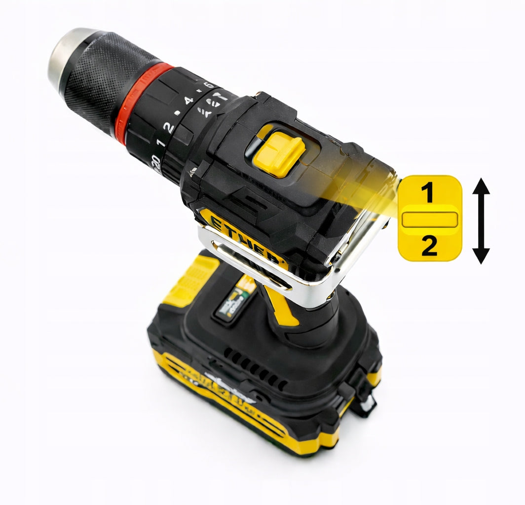 DRILL CORDLESS PROFESSIONAL IMPACT BRUSHLESS 2xAKU Power supply rechargeable battery