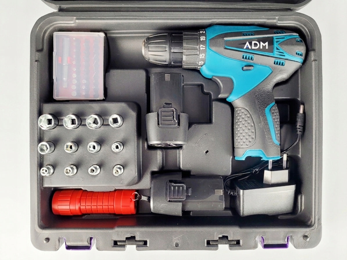 DRILL CORDLESS SCREWDRIVER 12V SET XXL 2xAKU SUITCASE STRONG SET Number of batteries 2
