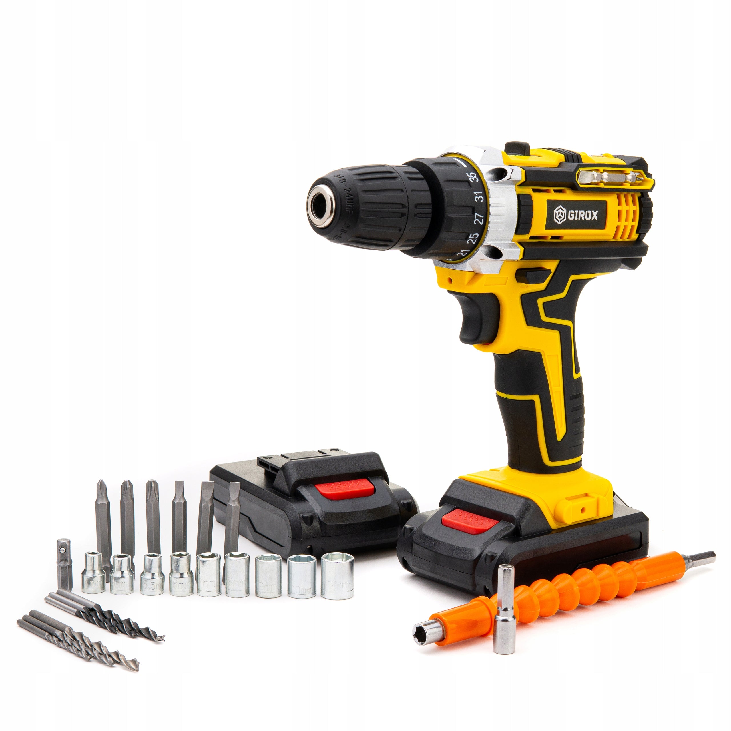 DRILL CORDLESS SCREWDRIVER 2 X AKU 21 V SET STRONG CASE Brand Girox