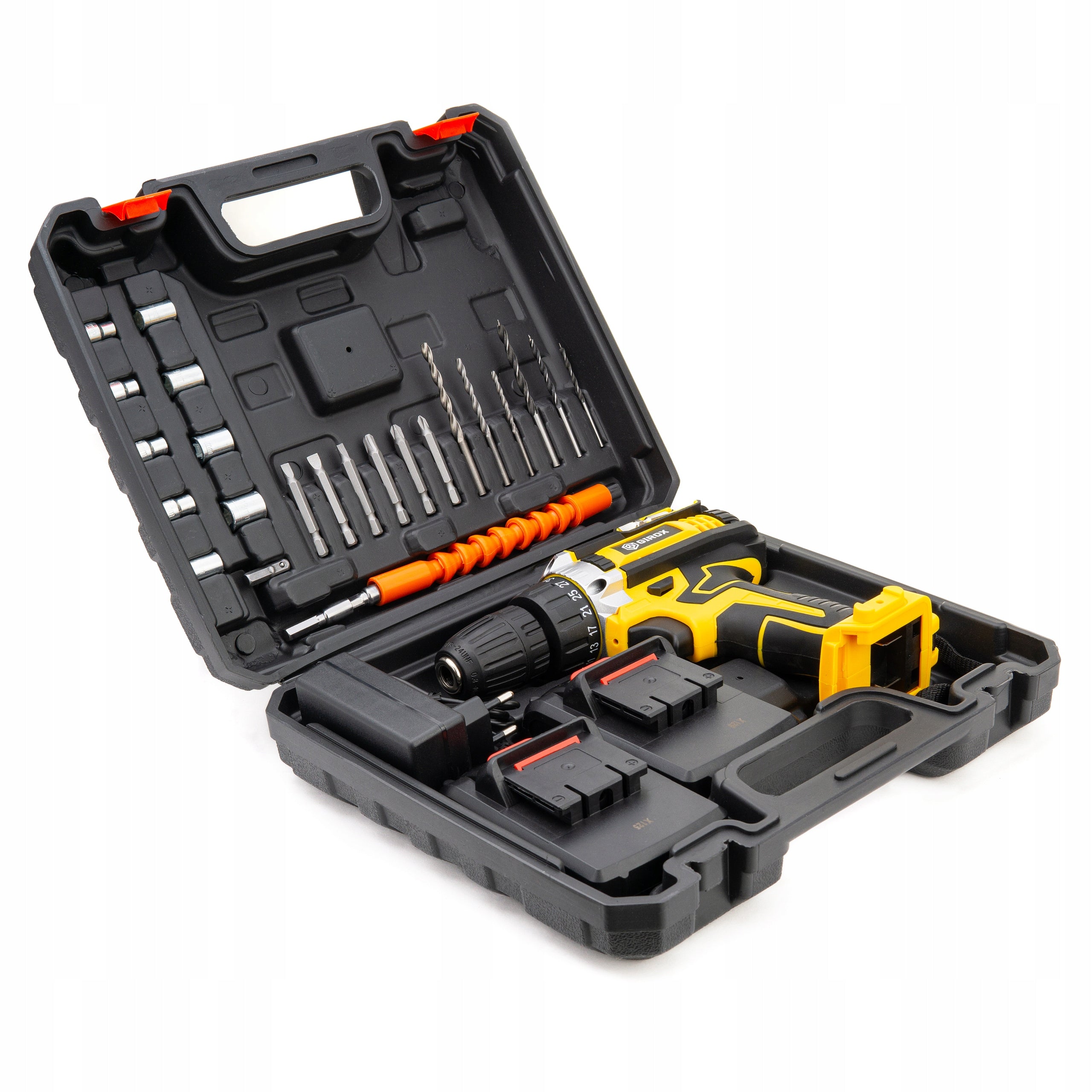 DRILL CORDLESS SCREWDRIVER 2 X AKU 21 V SET STRONG CASE Manufacturer code WKRĘTARKA GIROX 21V V-YELLOW WALIZKA