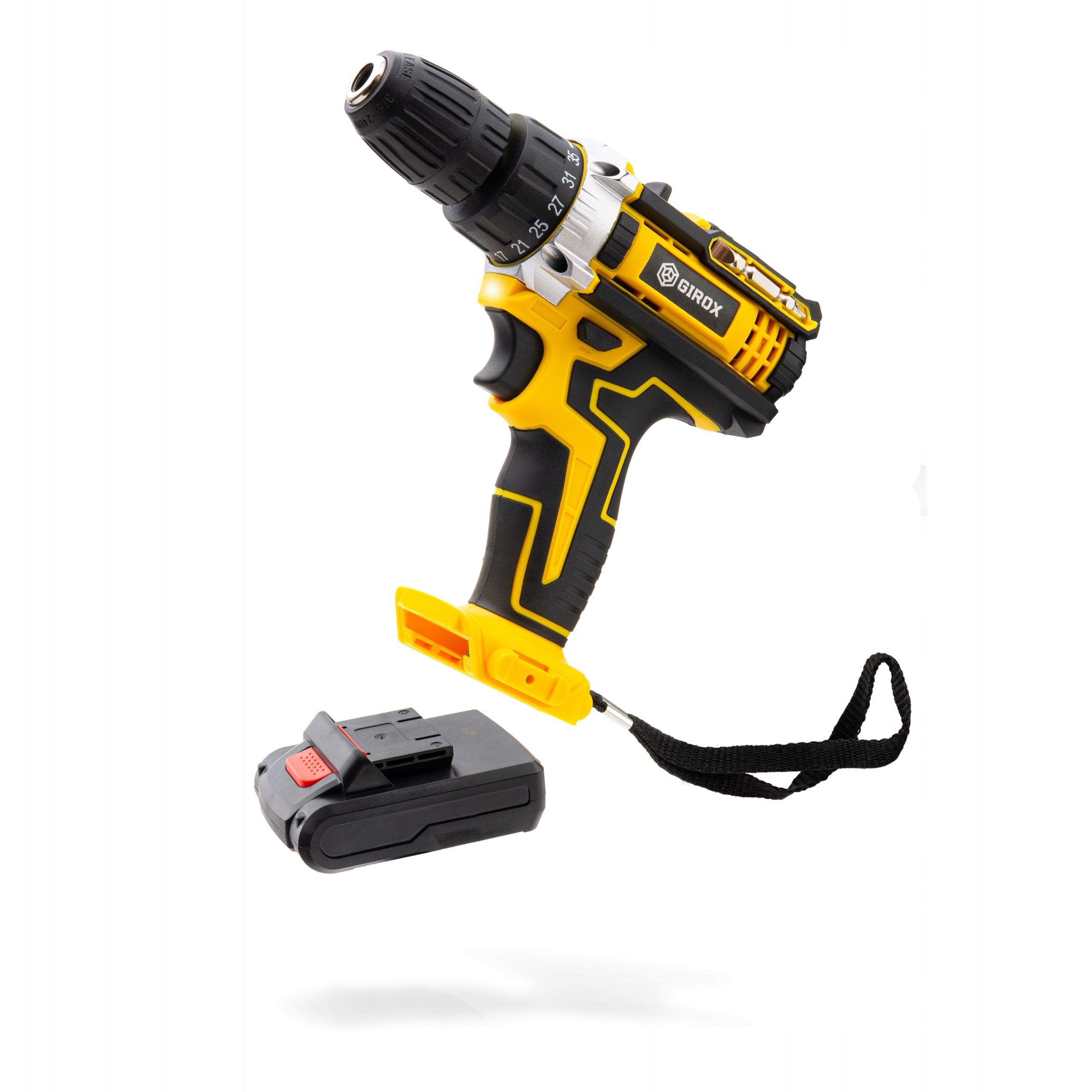 DRILL CORDLESS SCREWDRIVER 2 X AKU 21 V SET STRONG CASE Series GIROX 21V V-YELLOW