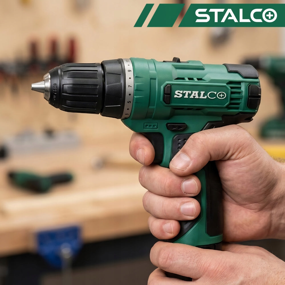 DRILL CORDLESS SCREWDRIVER POWERFUL BATTERY STALCO Packaging status original