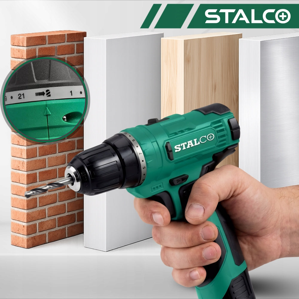 DRILL CORDLESS SCREWDRIVER POWERFUL BATTERY STALCO Power supply rechargeable battery
