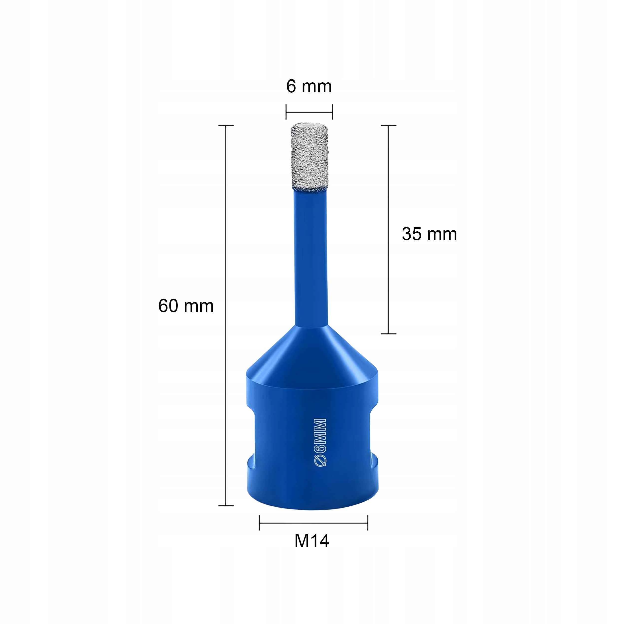 DRILL DIAMOND LACE FOR HARD STONEWARE M14 HOLE SAW 6MM DRY PRO Packaging status original