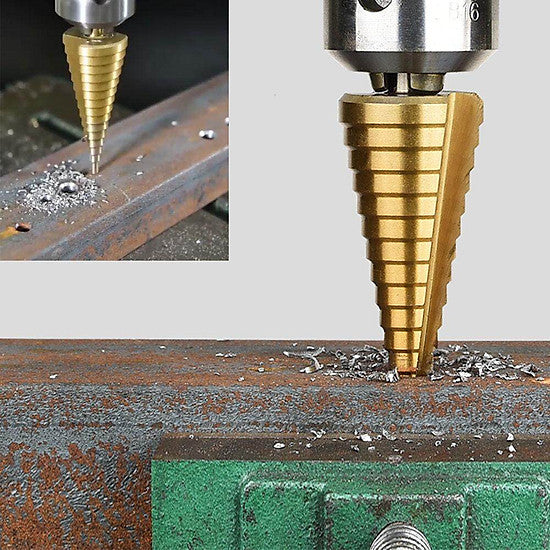 DRILL HSS CONICAL GRADUAL CHRISTMAS TREE TITANIUM FOR METAL 4-52MM Brand WitLine