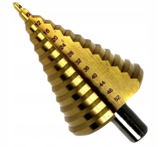 DRILL HSS CONICAL GRADUAL CHRISTMAS TREE TITANIUM FOR METAL 4-52MM