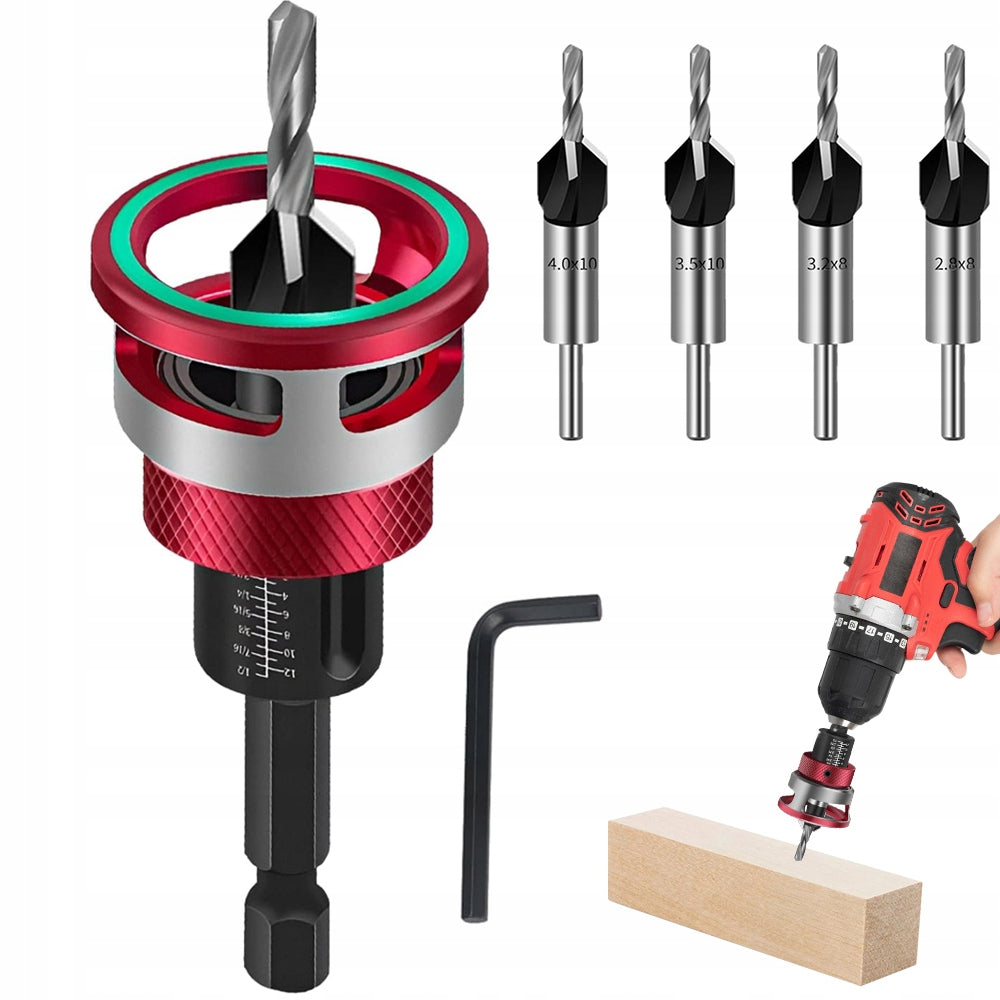 DRILL HSS-M2 WITH DEPTH LIMITER FOR WOOD RED-BLACK