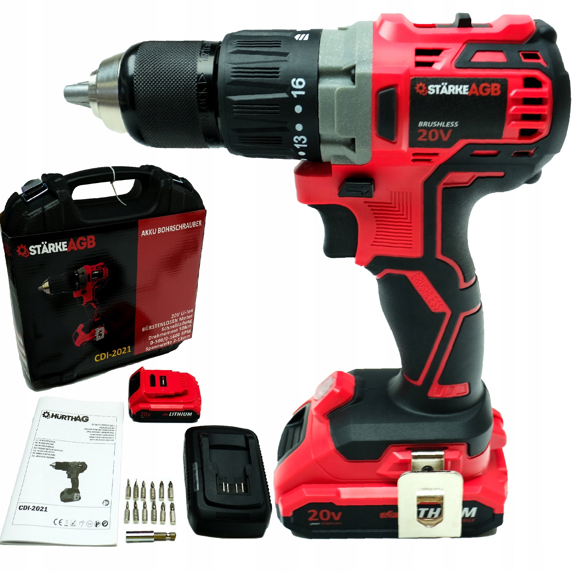 DRILL SCREWDRIVER 2x 20v Li-Ion IMPACT BRUSHLESS
