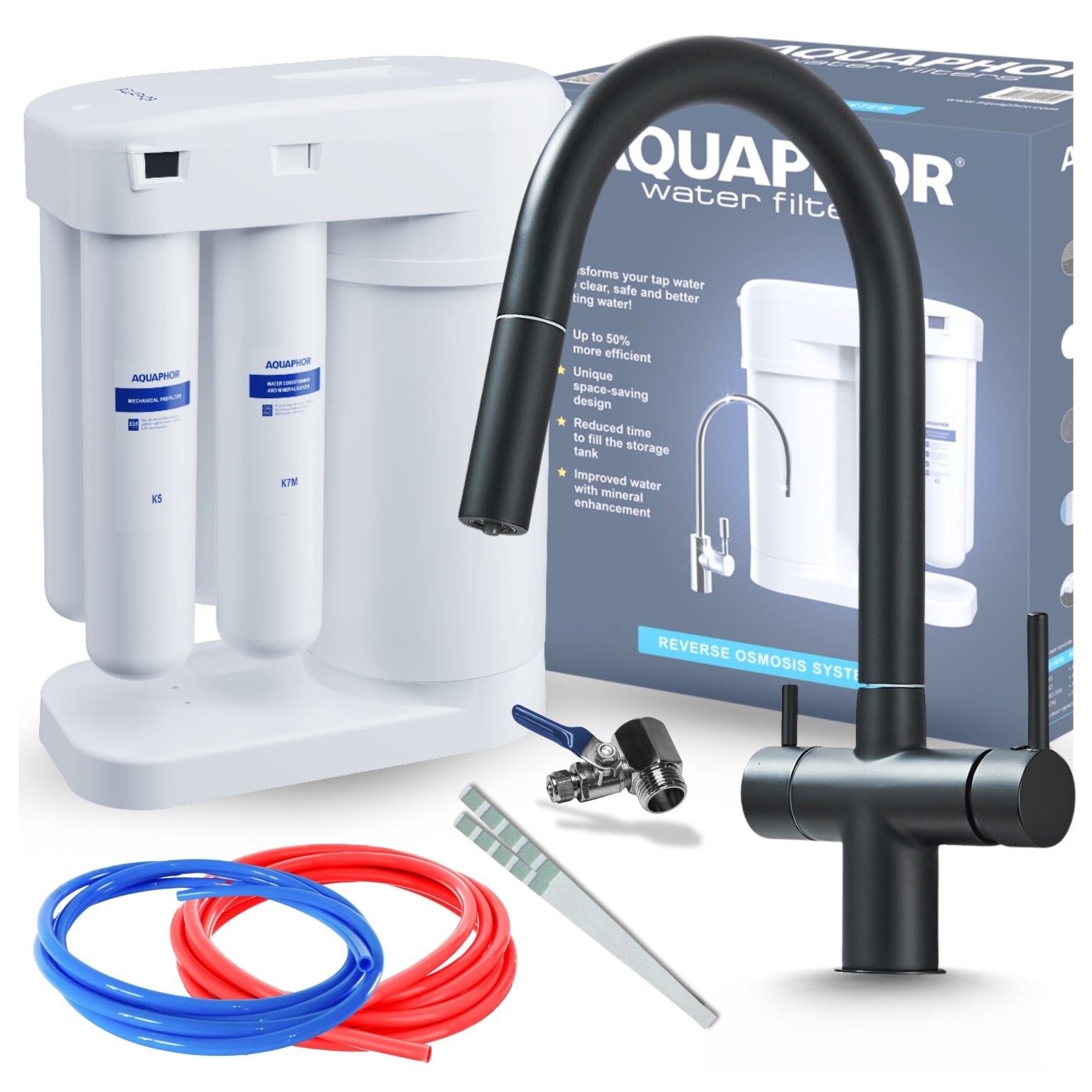DRINKING WATER TREATMENT PLANT PZH CERTIFICATE AND KITCHEN FAUCET WITH PULL-OUT ARI SPOUT
