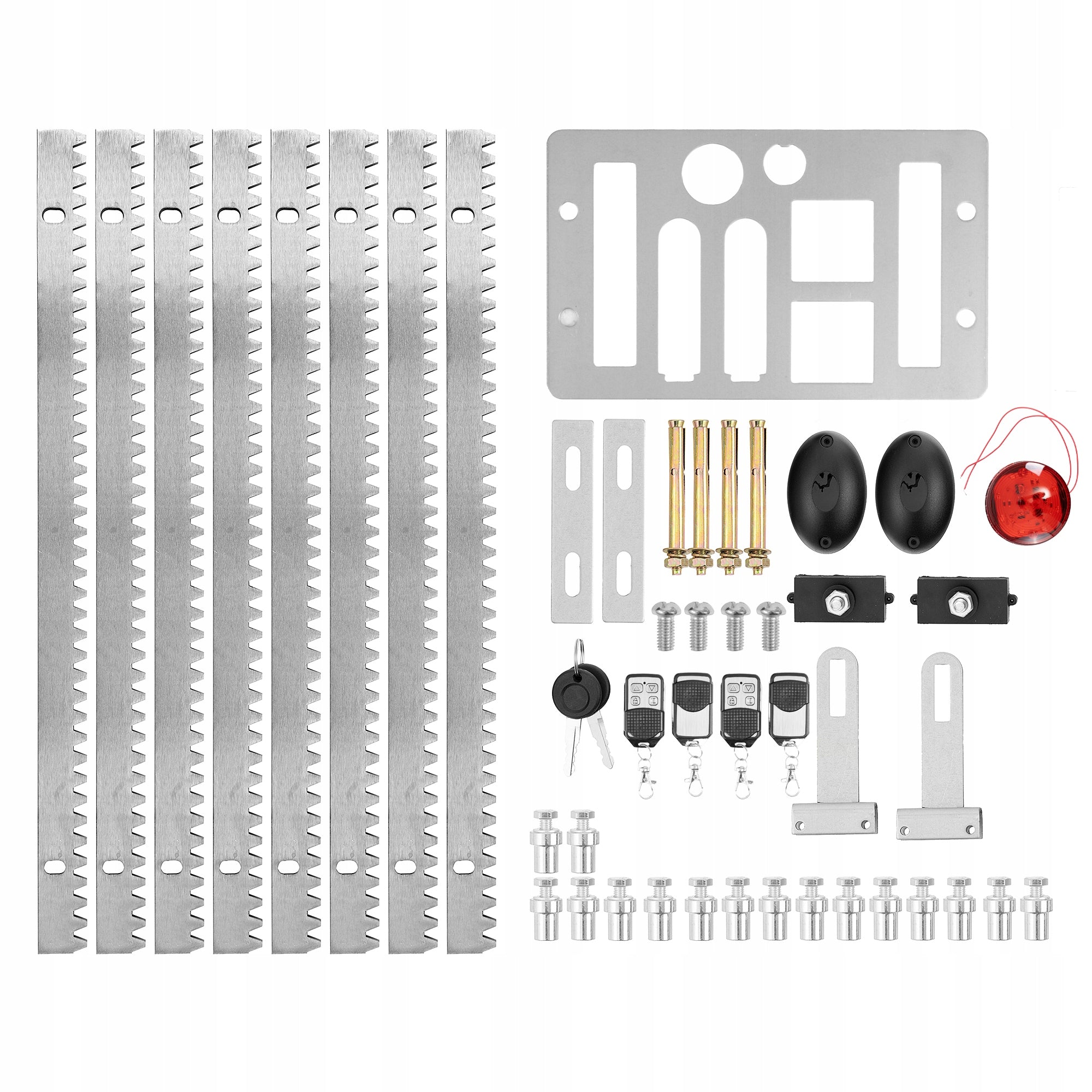 DRIVE MOTOR ACTUATOR AUTOMATIC FOR SLIDING GATE 370W 800kg WIFI Set contents control unit photocells unlock key magnetic limit switches mounting elements drive remote control warning light toothed rail mounting kit with plate