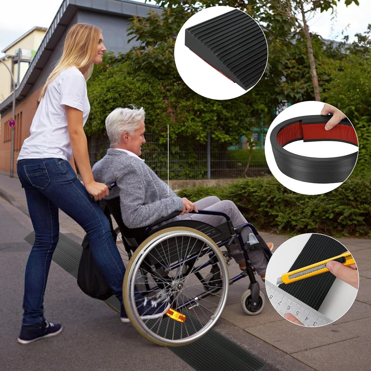 DRIVEWAY THRESHOLD RAMP FOR SELF-ADHESIVE CLEANING ROBOTS 150X8X3CM Brand no brand