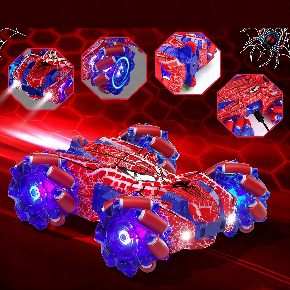DRIVING CAR 360° SPIDERMAN REMOTE CONTROLLED REMOTE CONTROL 2,4 GHz Packaging status original