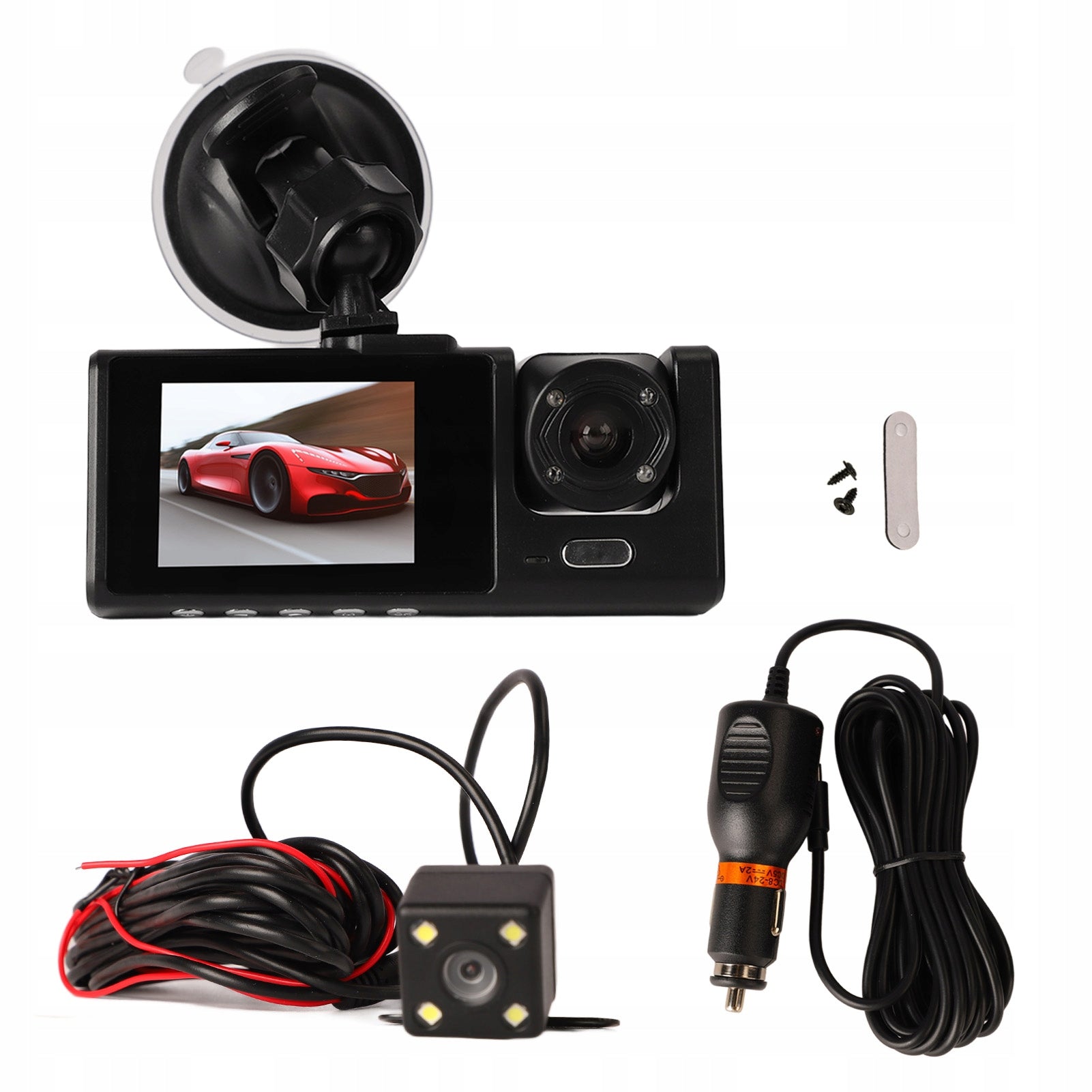 DRIVING VIDEO RECORDER REVERSING CAMERA 1080P THREE-WAY 12 TO 24V
