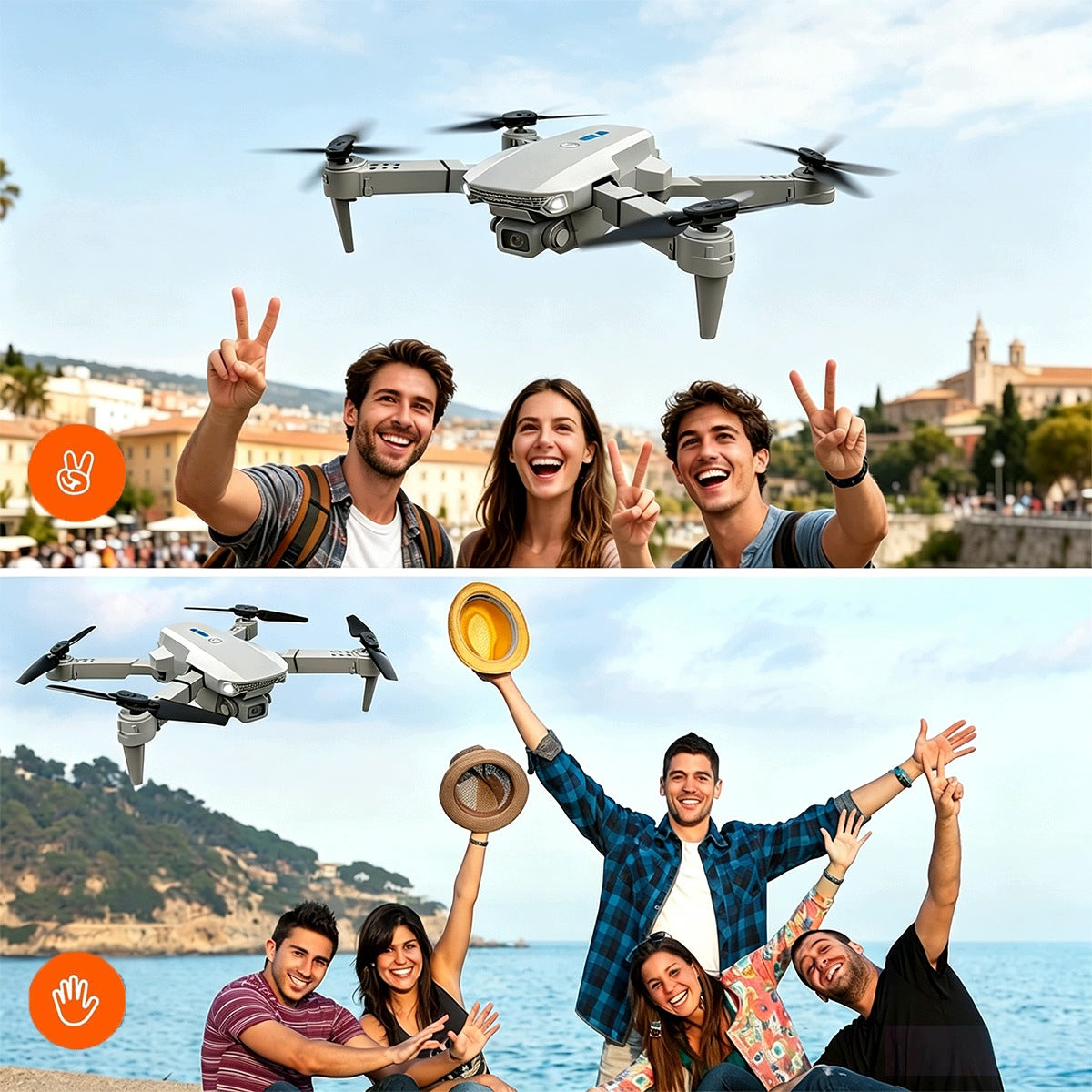 DRONE 2x CAMERA + SUITCASE PILOT RC drone with dual camera 1080P Brand no brand