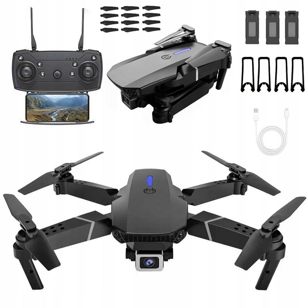 DRONE 4K CAMERA WI FI MOD TRACK FLIGHT HEADLESS MODE BLACK