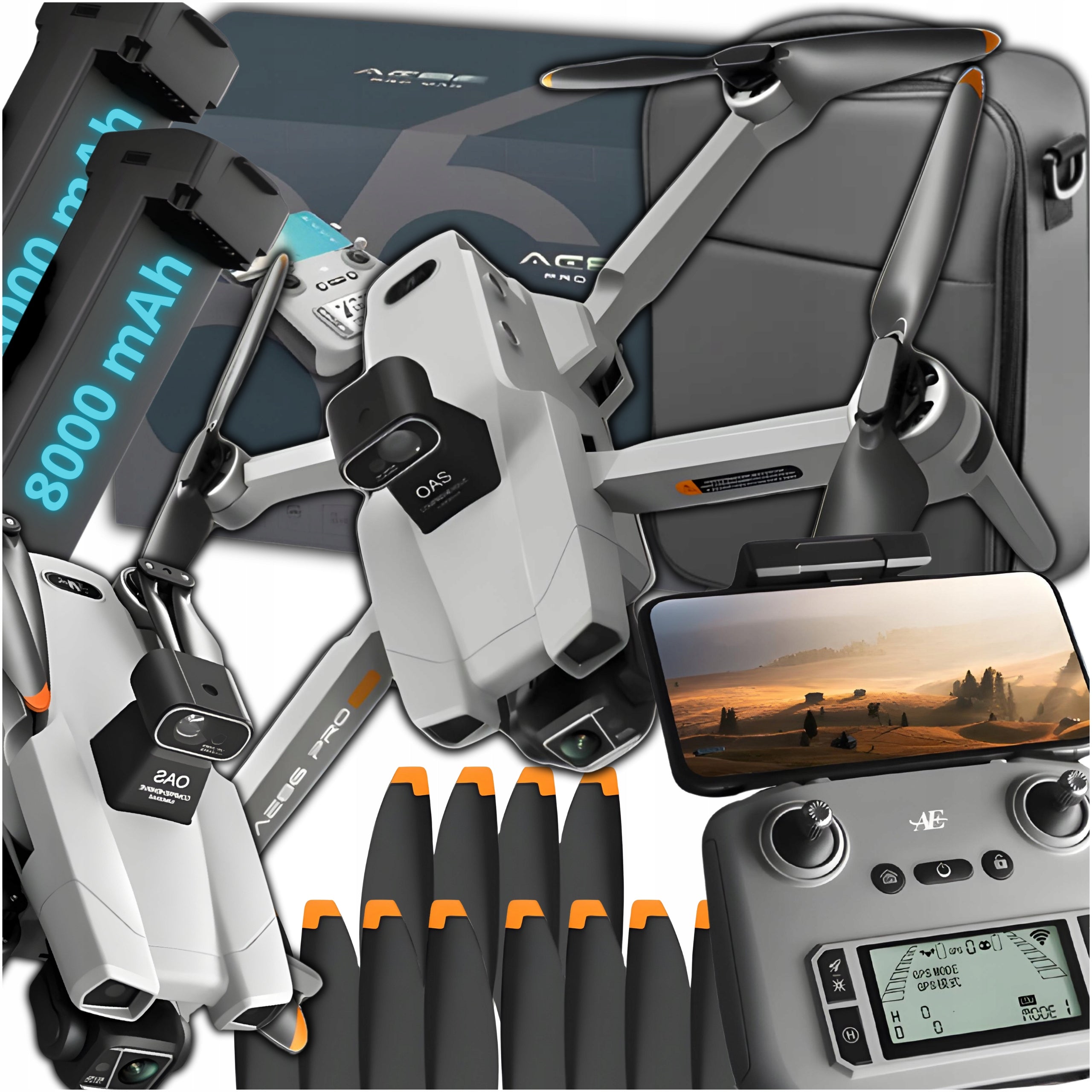 DRONE AVOIDING OBSTACLES ULTRA COMBO CAMERA 8K WIFI RANGE 18km GPS SET