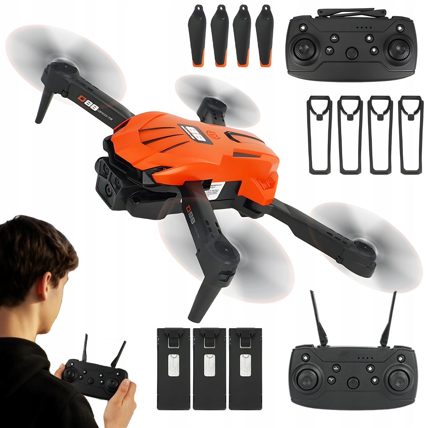 DRONE D88 HD CAMERA 2.4GHz WIFI REMOTE CONTROLLED TOY HOVER APP+PILOT