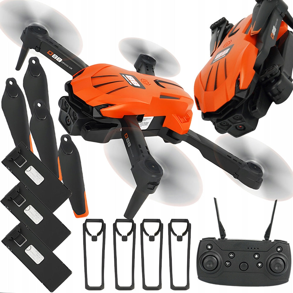 DRONE D88 REMOTE CONTROLLED 3x BATTERIES WIFI CAMERA 100M Dual Cameras