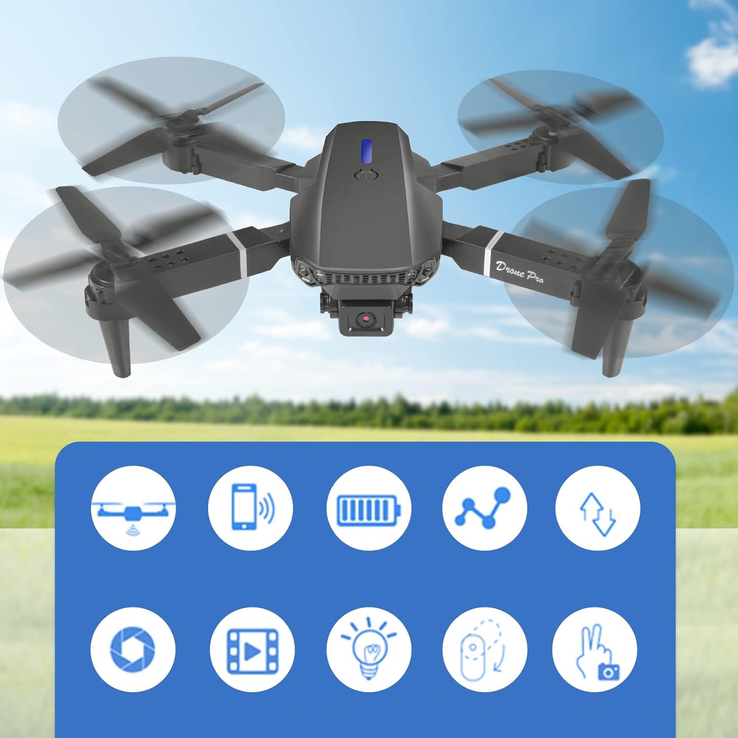 DRONE DUAL CAMERA 4K WIFI BRUSHLESS MOTORS, REMOTE CONTROLLED DRONES Packaging status original