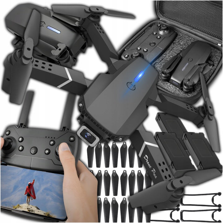 DRONE E88 GT Series BRUSHLESS MOTORS 2 CAMERAS HOVER 3 BATTERIES TOY