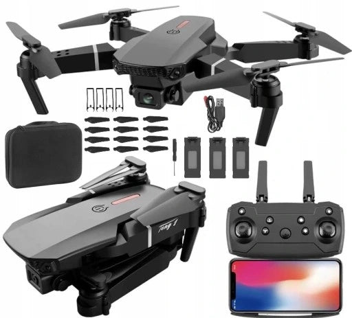 DRONE E88 PRO TOY BRUSHLESS MOTORS 2 CAMERAS WiFi HOVER APP