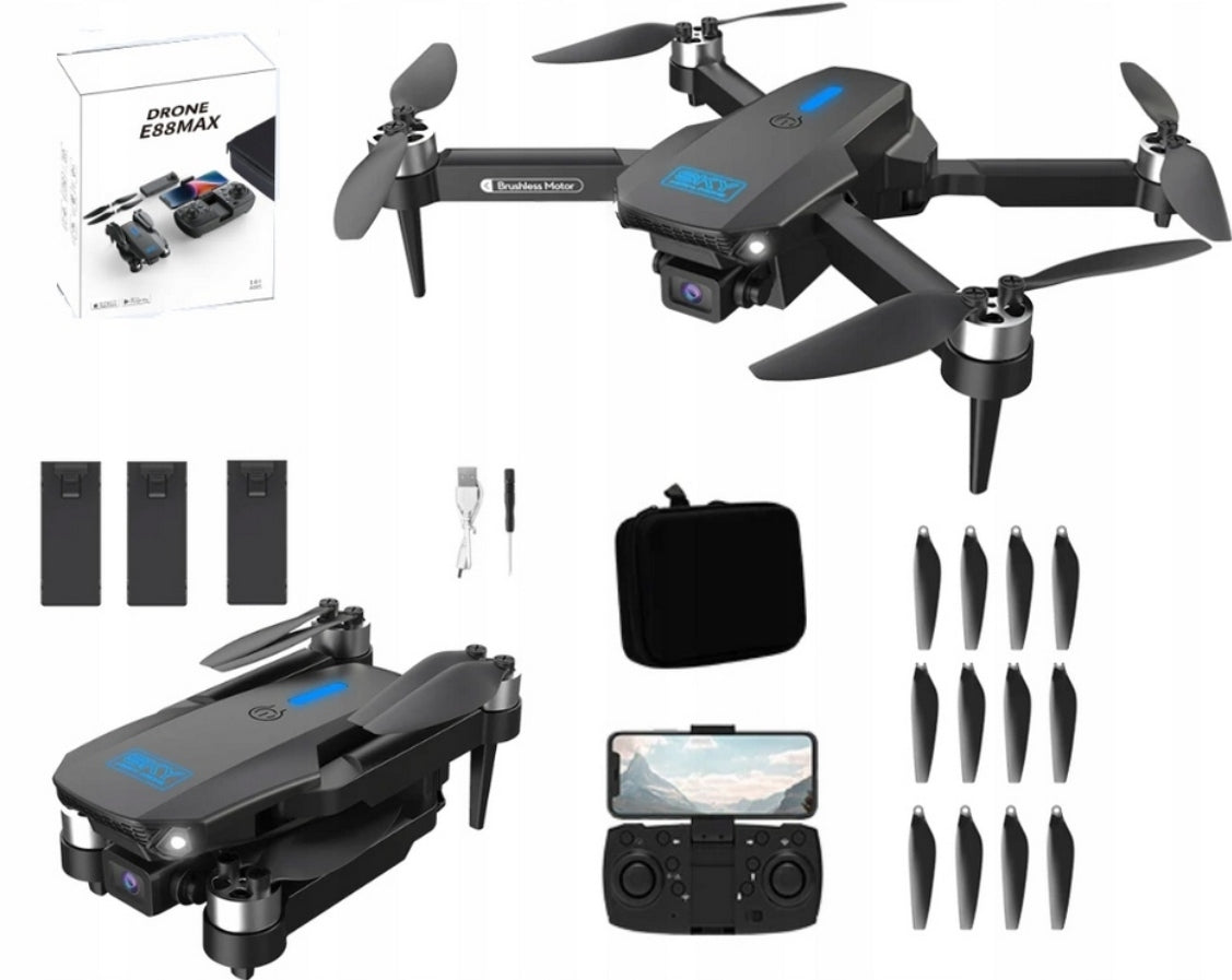 DRONE EVO E88 MAX 2X WIFI CAMERA 3X BATTERY BRUSHLESS MOTORS