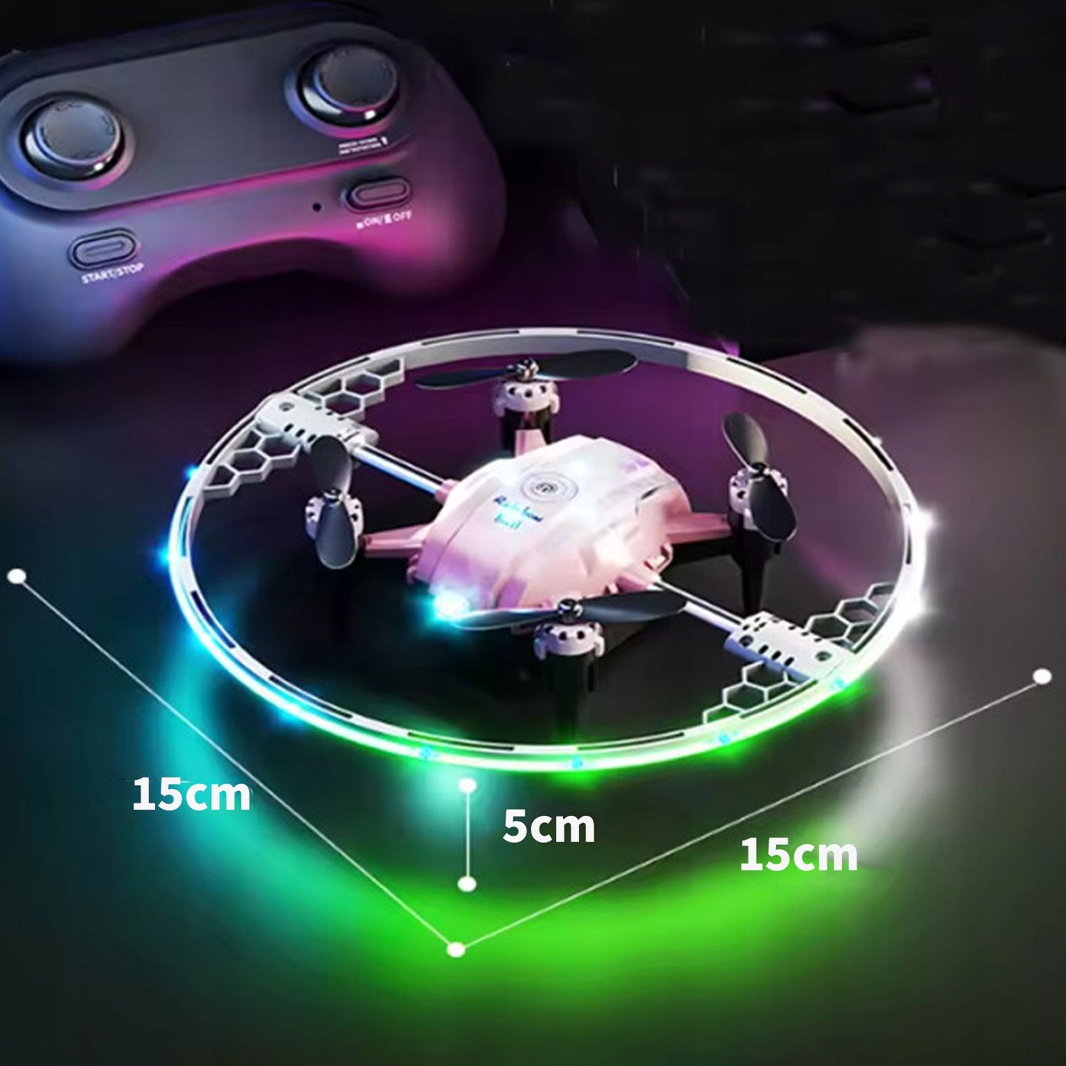 DRONE FOR CHILDREN WITH REMOTE CONTROL LED ACROBATICS AIR STABILIZATION Model 6TY2454WH9876543