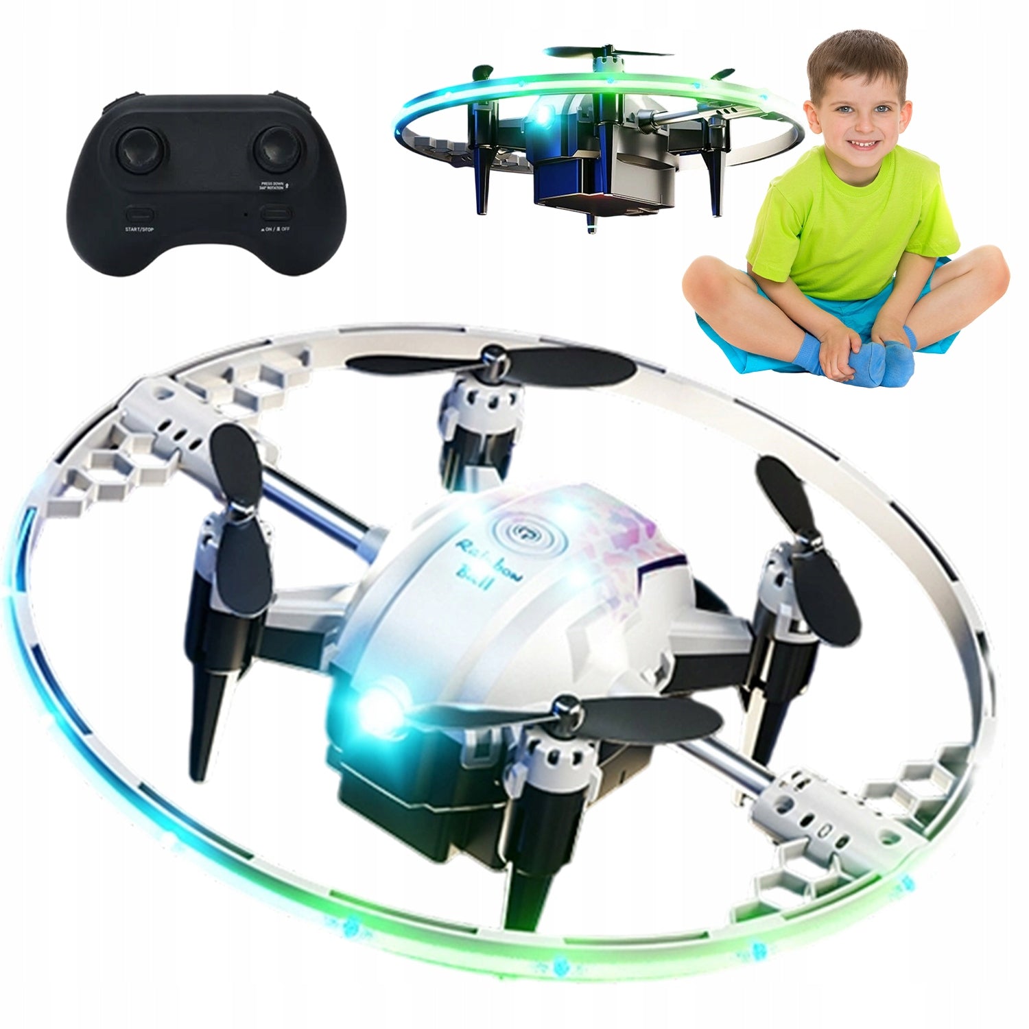 DRONE FOR CHILDREN WITH REMOTE CONTROL LED ACROBATICS AIR STABILIZATION