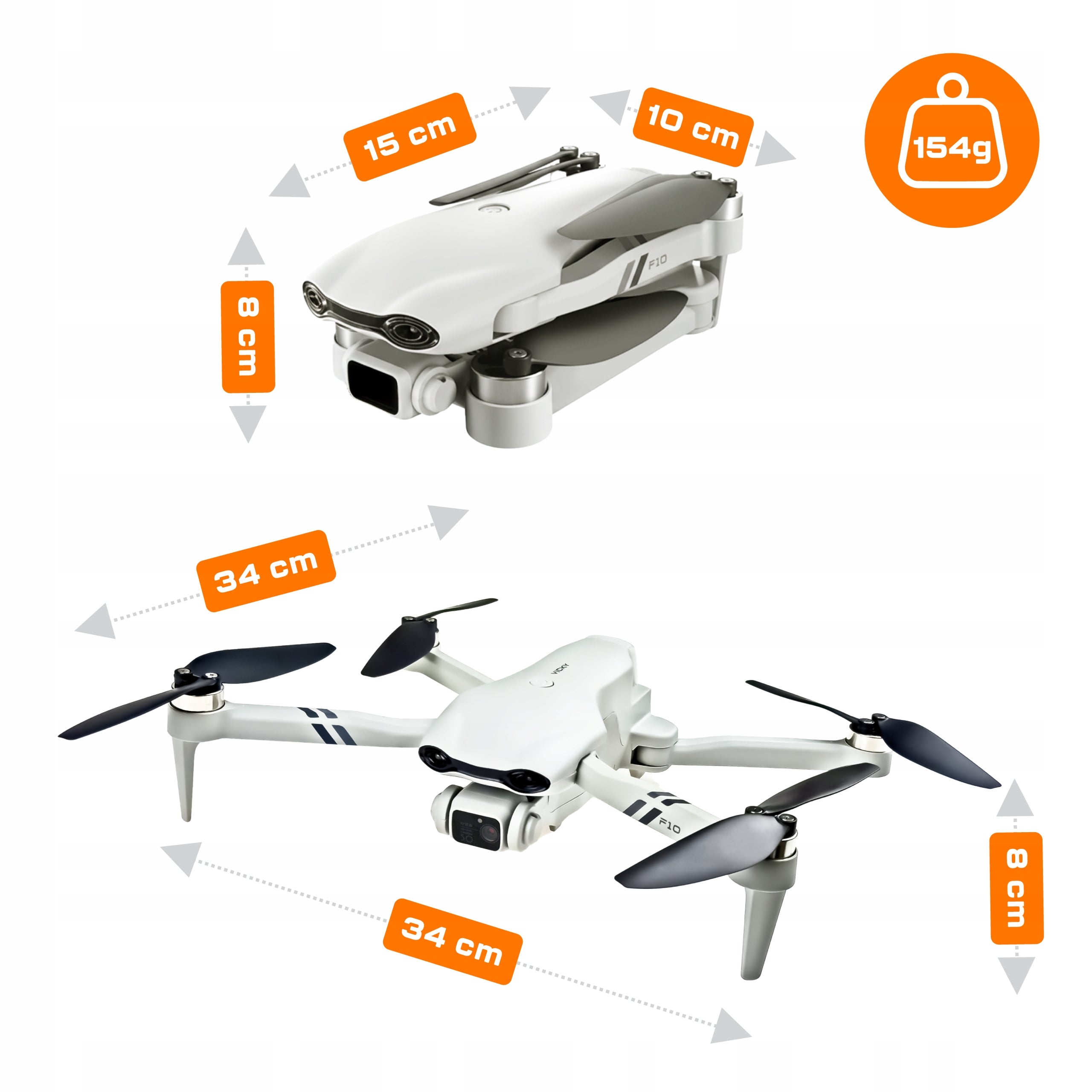 DRONE FlyPro10 2 Camera Motors BRUSHLESS Hover WIFI 3x20min 2KM TOY Packaging status original