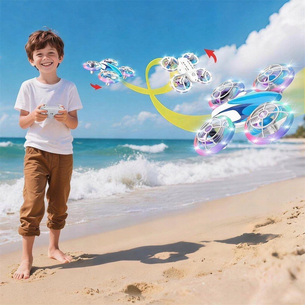 DRONE LED QUADCOPTER FOR CHILDREN PROTECTIVE SHIELD 360 FLIP 3 BATTERIES 30 MIN Model DRON LED QUADCOPTER