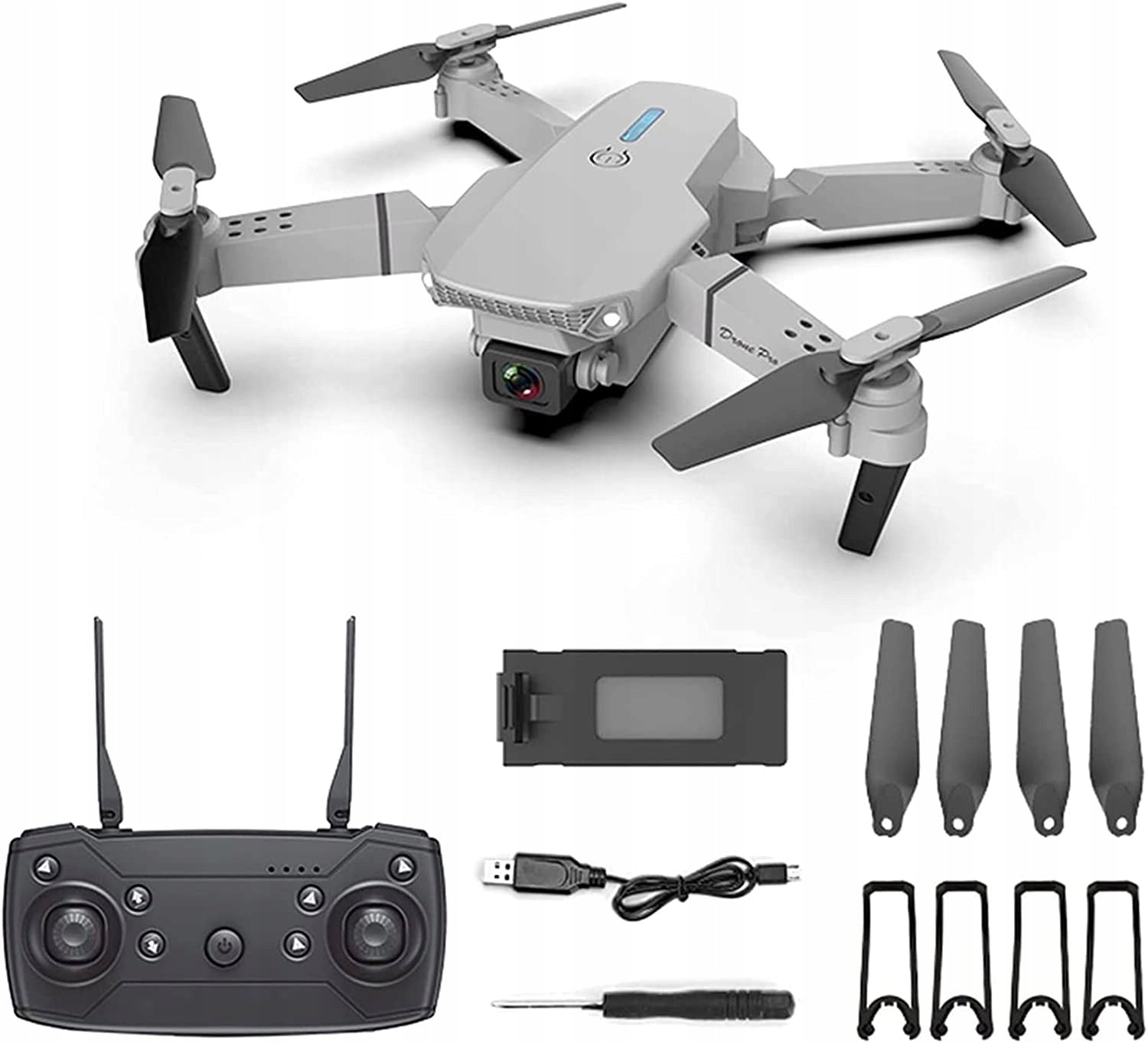 DRONE MULTIFUNCTIONAL QUADROCOPTER TOY 4K 2 CAMERAS + 3 BATTERY