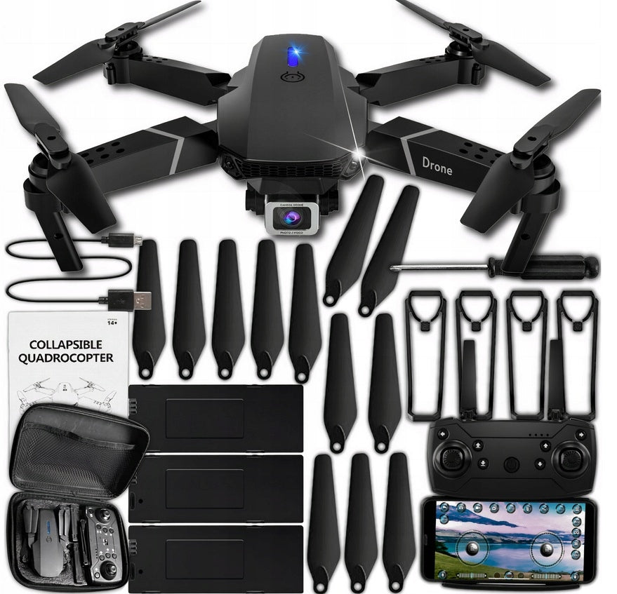 DRONE REMOTE CONTROLLED PRO 2 CAMERAS WIFI HD HOVER + REMOTE CONTROL + 3XAKU