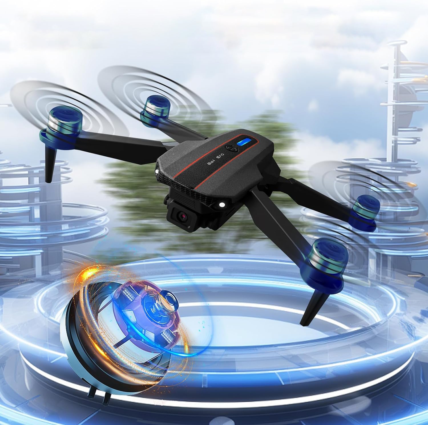 DRONE S91 DUAL CAMERA 1080P WIFI APP GESTURES ZOOM 50X GIFT FOR BOY Brand STARTRC