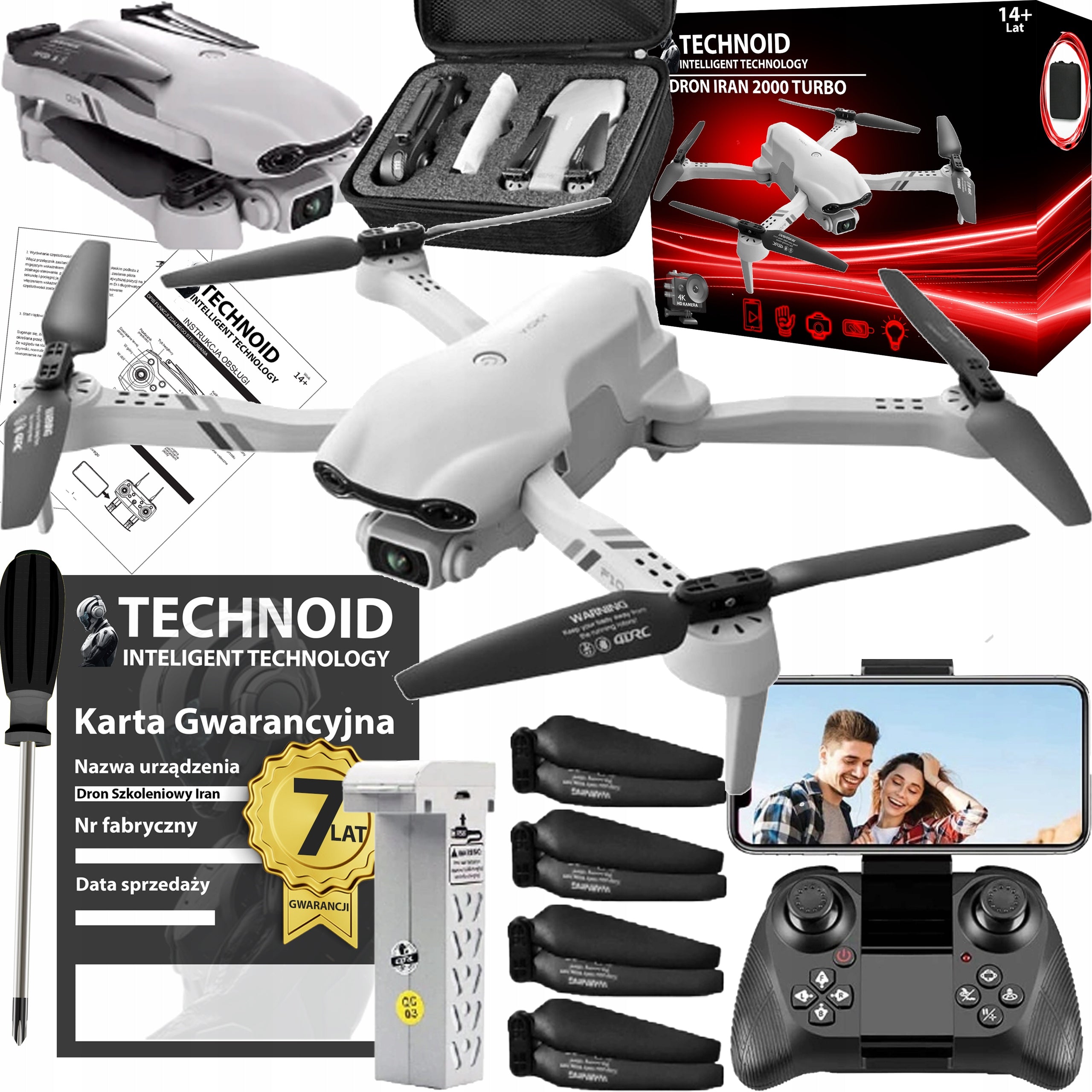 DRONE TECHNOID REMOTE CONTROLLED 1 AKU WIFI CAMERA 2000M 30Min 45KM/h GIANT