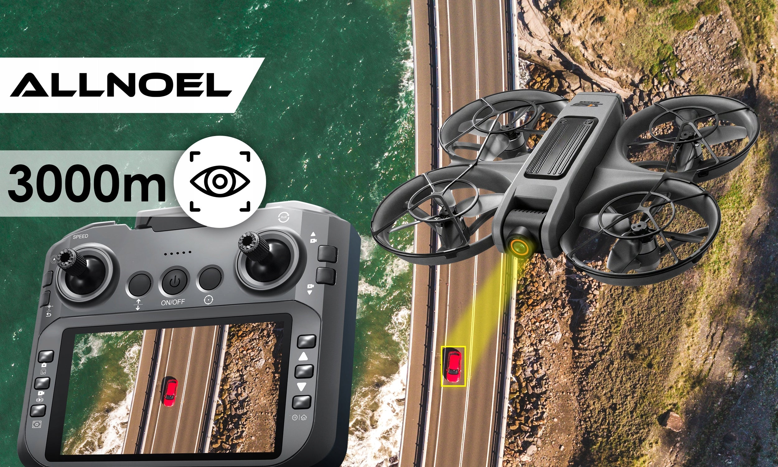 DRONE TOY CONTROLLER WITH LCD 2 Camera BRUSHLESS MOTOR 135G WIFI 3x AKU Packaging status original