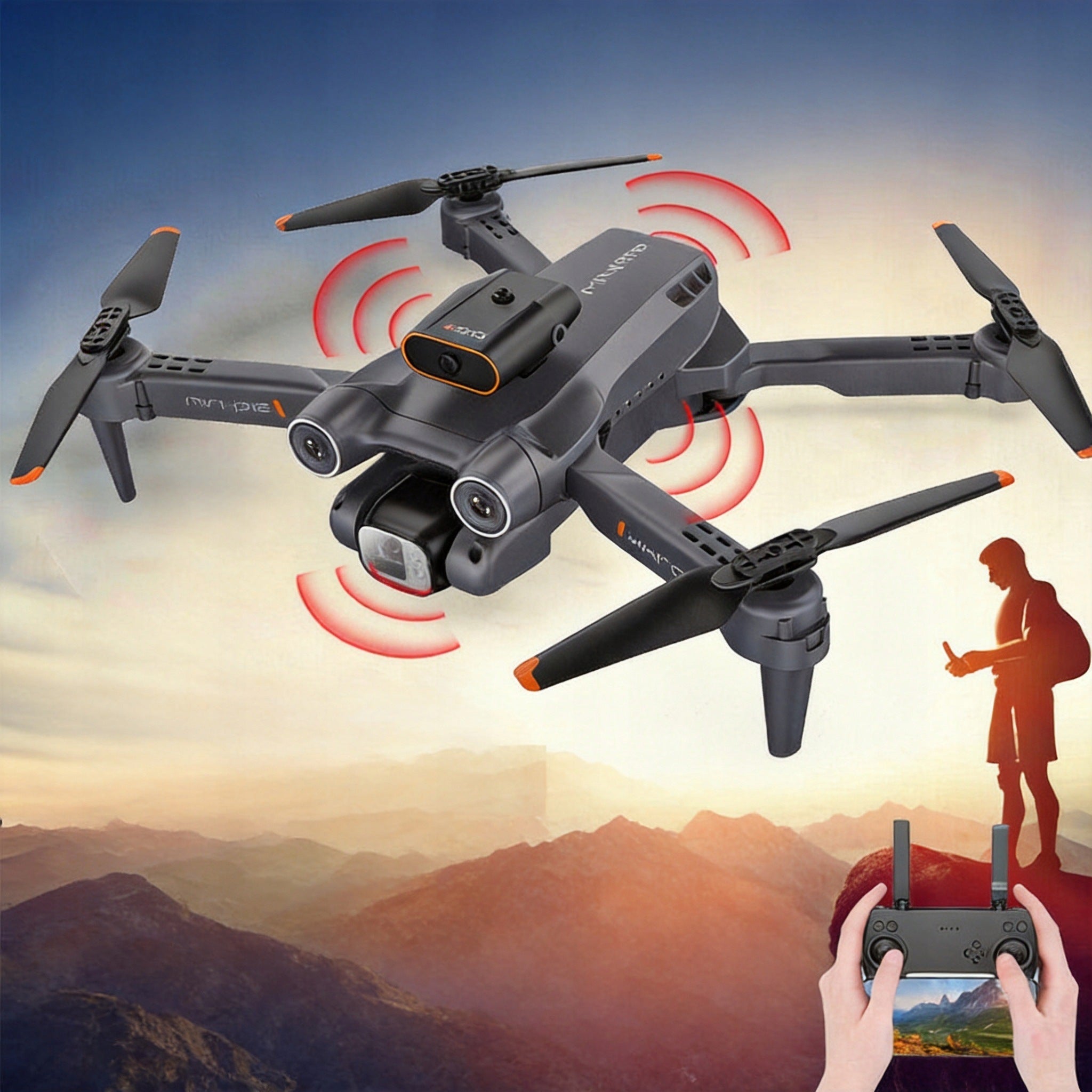 DRONE WITH CAMERA 8K 720P WIFI 3 BATTERIES 360° AVOID OBSTACLES FOLDING HEADLESS Brand no brand