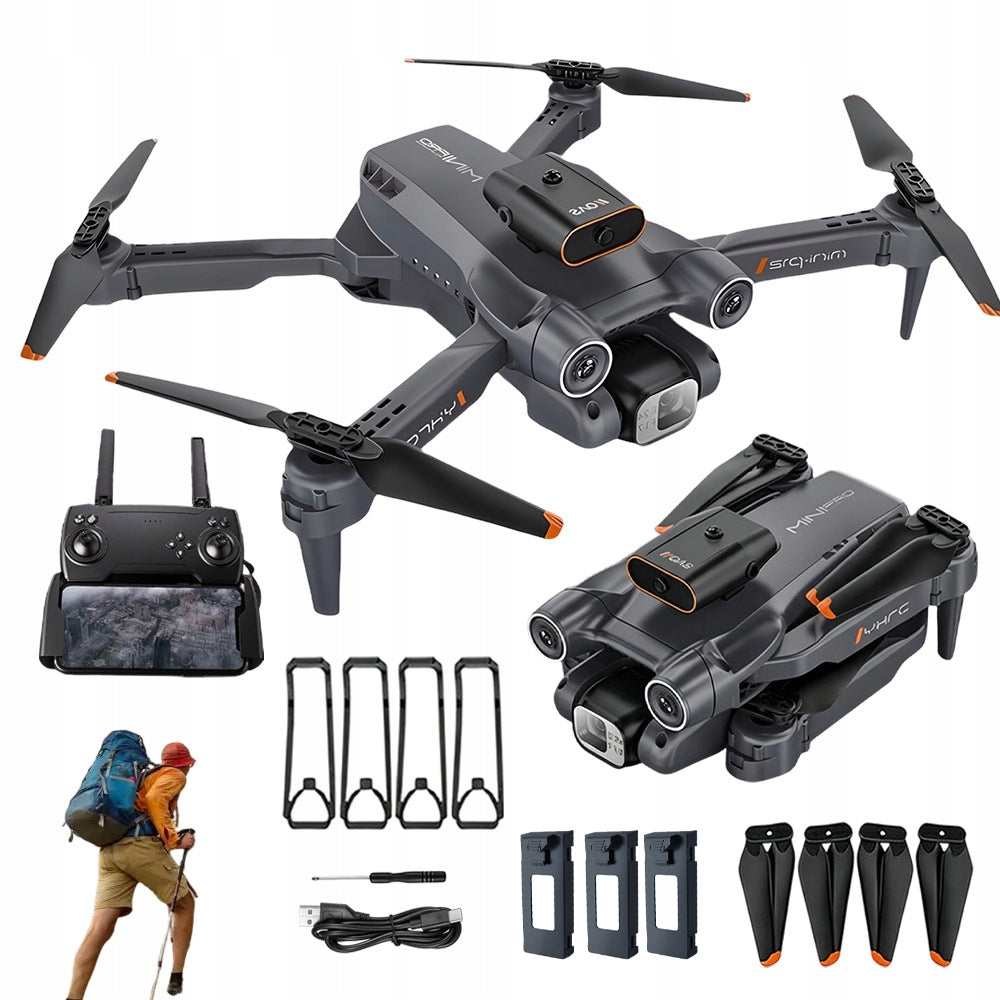 DRONE WITH CAMERA 8K 720P WIFI 3 BATTERIES 360° AVOID OBSTACLES FOLDING HEADLESS
