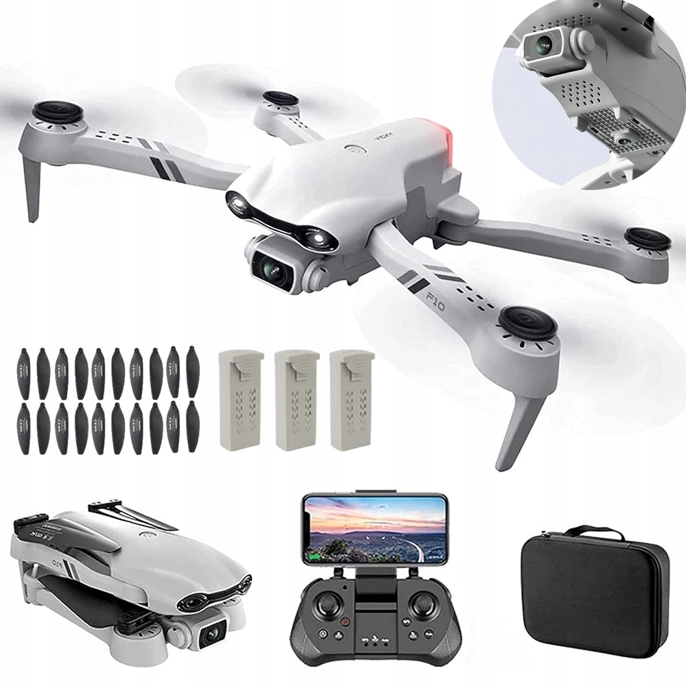 DRONE WITH CAMERA F10 PILOT HD HEADLESS 2.4Ghz GYROSCOPE CASE 1600mAh