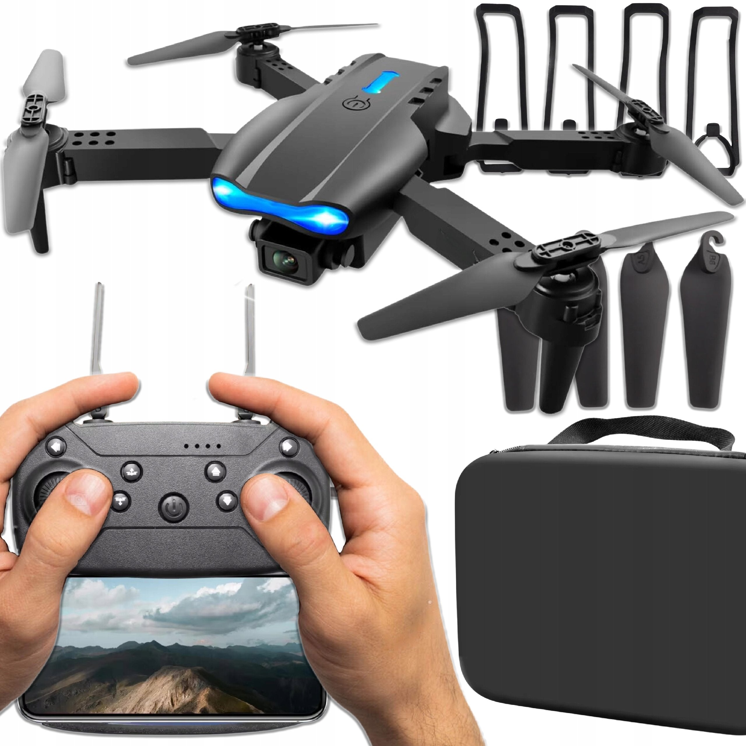 DRONE WITH CAMERA PRO TOY WIFI CAMERA FULL HD REMOTE CONTROL REMOTE CONTROLLED CASE