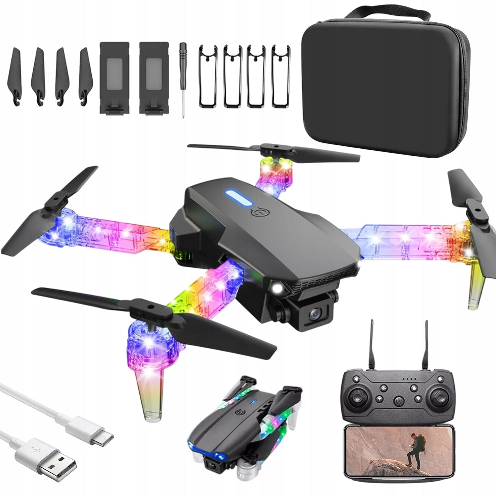DRONE WITH DUAL CAMERA FUNCTION 3D FLIP RANGE 100M FLYING AT NIGHT GIFT