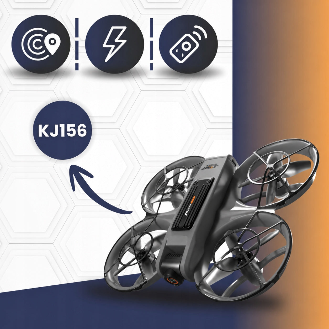 DRONE WITH HD CAMERA COVER 3 BATTERIES LCD SCREEN BRUSHLESS TOY Manufacturer code DRON Z KAMERĄ KJ156